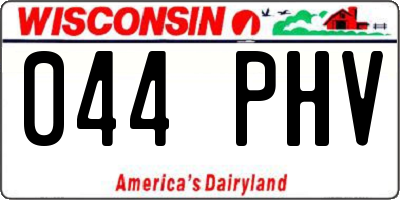 WI license plate 044PHV