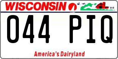 WI license plate 044PIQ
