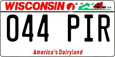 WI license plate 044PIR