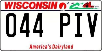 WI license plate 044PIV