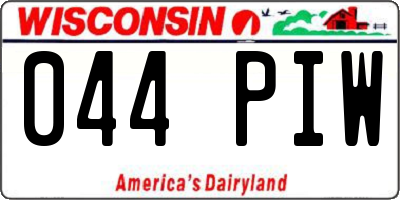 WI license plate 044PIW