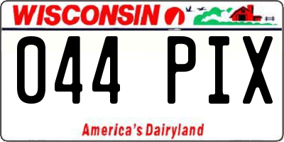 WI license plate 044PIX