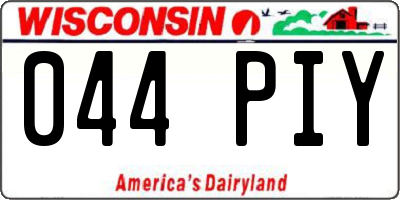 WI license plate 044PIY