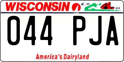 WI license plate 044PJA