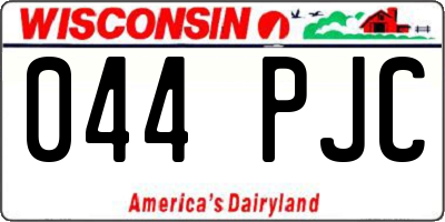 WI license plate 044PJC