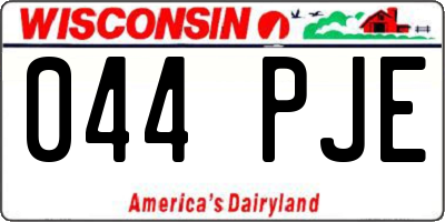 WI license plate 044PJE
