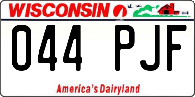 WI license plate 044PJF