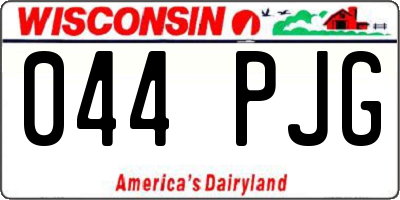 WI license plate 044PJG