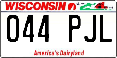 WI license plate 044PJL