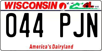 WI license plate 044PJN