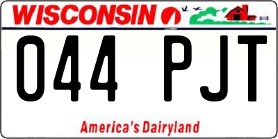 WI license plate 044PJT