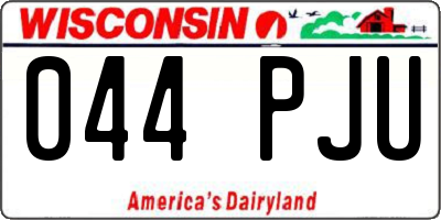 WI license plate 044PJU