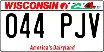 WI license plate 044PJV