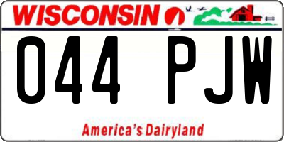 WI license plate 044PJW