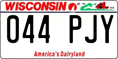 WI license plate 044PJY