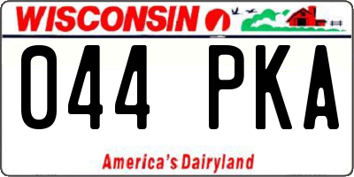 WI license plate 044PKA