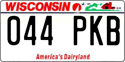WI license plate 044PKB