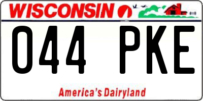 WI license plate 044PKE