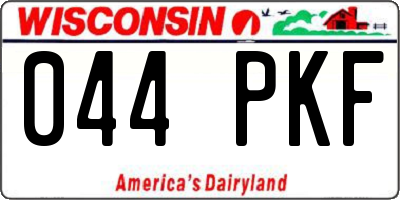 WI license plate 044PKF