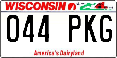 WI license plate 044PKG