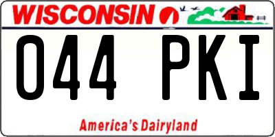 WI license plate 044PKI