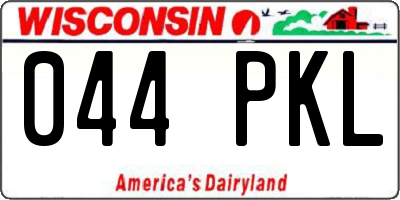 WI license plate 044PKL