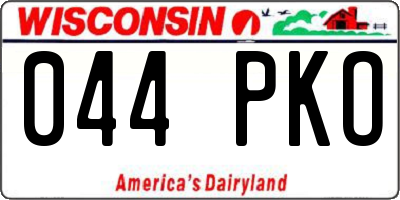 WI license plate 044PKO