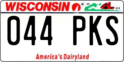 WI license plate 044PKS