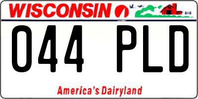 WI license plate 044PLD