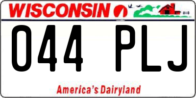 WI license plate 044PLJ