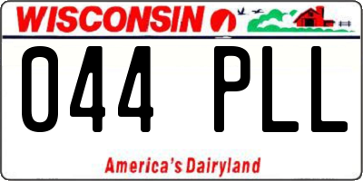 WI license plate 044PLL