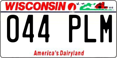 WI license plate 044PLM