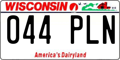 WI license plate 044PLN