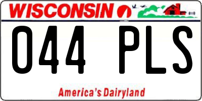 WI license plate 044PLS