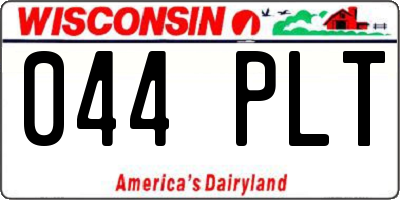 WI license plate 044PLT
