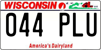 WI license plate 044PLU