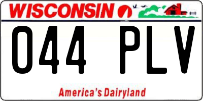 WI license plate 044PLV