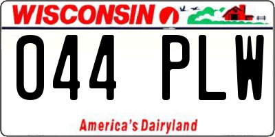 WI license plate 044PLW