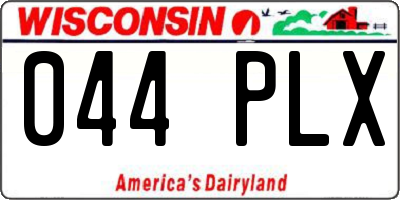 WI license plate 044PLX