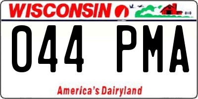 WI license plate 044PMA