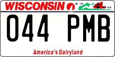 WI license plate 044PMB