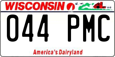 WI license plate 044PMC