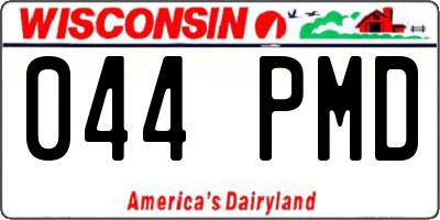 WI license plate 044PMD