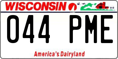 WI license plate 044PME