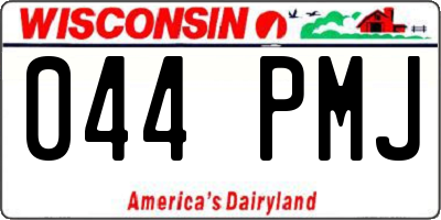 WI license plate 044PMJ