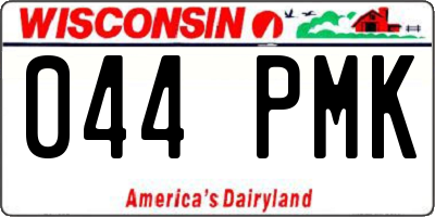 WI license plate 044PMK