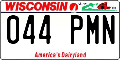 WI license plate 044PMN
