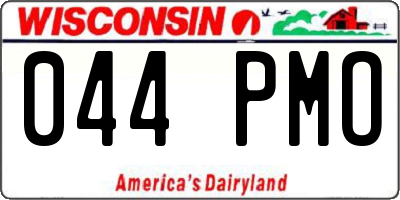 WI license plate 044PMO