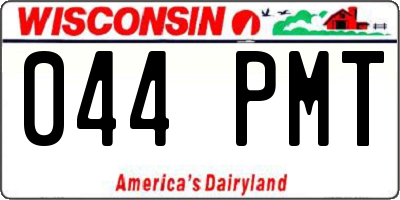 WI license plate 044PMT