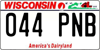 WI license plate 044PNB